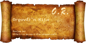 Orgován Rita névjegykártya