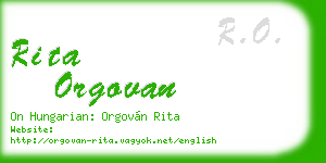 rita orgovan business card