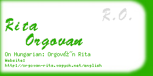 rita orgovan business card